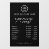 Name and Logo Business Opening Hours Modern Raamsticker (Vel)