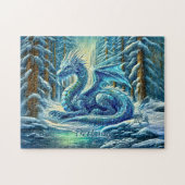 Name, Aqua Blue Ice Dragon Near Pond  Legpuzzel (Horizontaal)