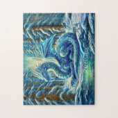Name, Aqua Blue Ice Dragon Near Pond  Legpuzzel (Verticaal)