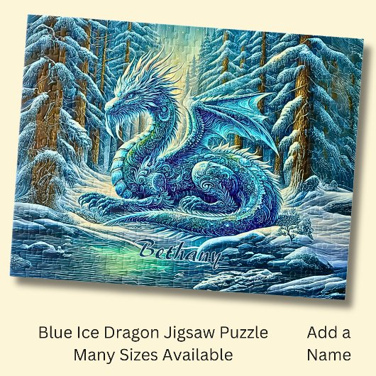 Name, Aqua Blue Ice Dragon Near Pond  Legpuzzel