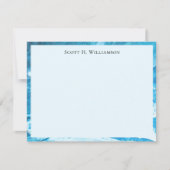 Name || Azure Blue Abstract Painting Frame Notitiekaartje (Voorkant)