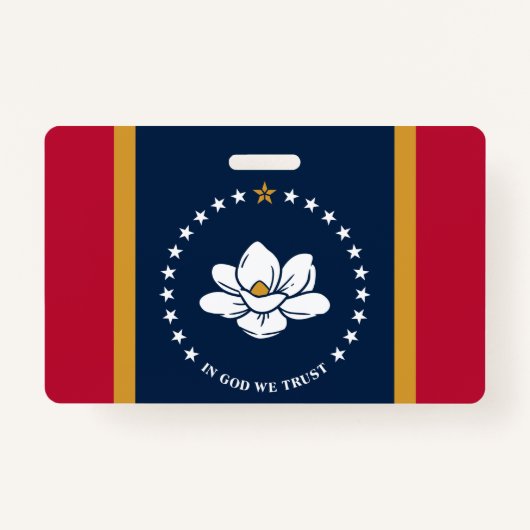 Name Badge with flag of Mississippi, USA (Voorkant)