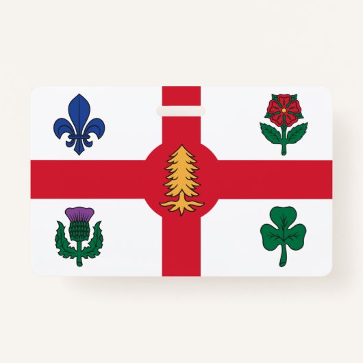 Name Badge with flag of Montreal (Voorkant)