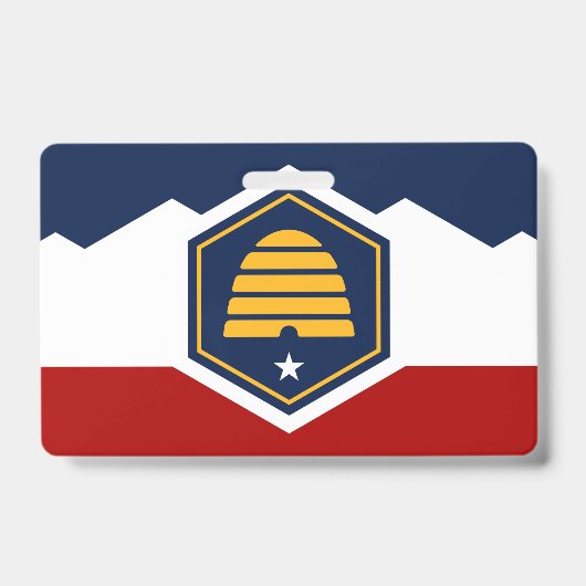 Name Badge with flag of Utah, USA (Front)