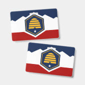 Name Badge with flag of Utah, USA (Front & Back)