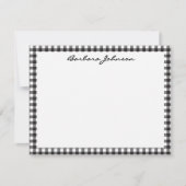 Name || Black and White Buffalo Check Frame Notitiekaartje (Voorkant)