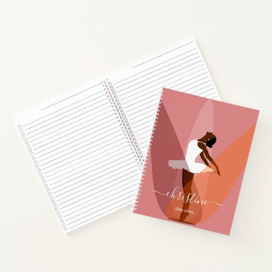 Name Black ballerina Modern Minimal illustration Notitieboek (Binnen)