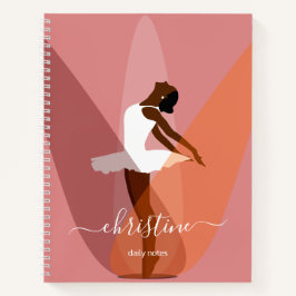 Name Black ballerina Modern Minimal illustration Notitieboek
