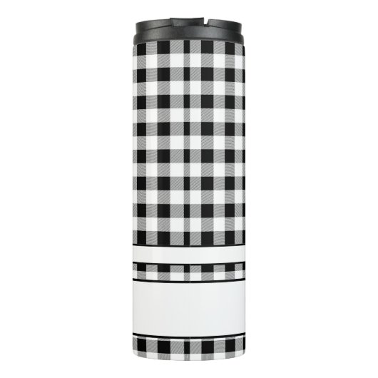 Name Black & White Buffalo Check 12oz Thermosbeker (Achterkant)