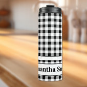 Name Black & White Buffalo Check 12oz Thermosbeker