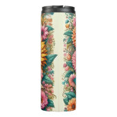 Name, Books & Coffee with Flowers Thermosbeker (Achterkant)