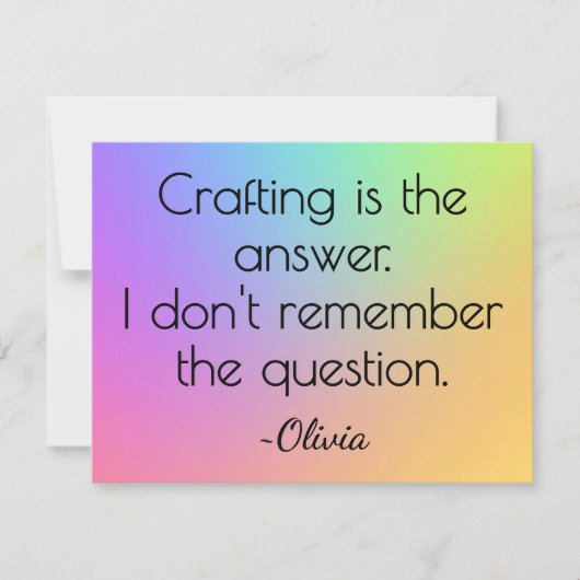 Name, Bright Gradient Rainbow All-Occasion Flat Notitiekaartje (Voorkant)