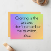 Name, Bright Gradient Rainbow All-Occasion Flat Notitiekaartje (Voorkant / Achterkant in situ)