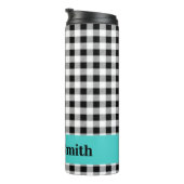 Name, Buffalo Check Turquoise 12oz Thermal Tumbler Thermosbeker (Geroteerd rechts)
