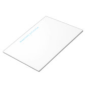 Name Calligraphy Script Plain Simple White Blue Notitieblok (Schuin)