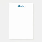 Name Calligraphy Script Plain Simple White Blue Post-it® Notes (Voorkant)