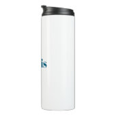 Name Calligraphy Script Plain Simple White Blue Thermosbeker (Geroteerd rechts)