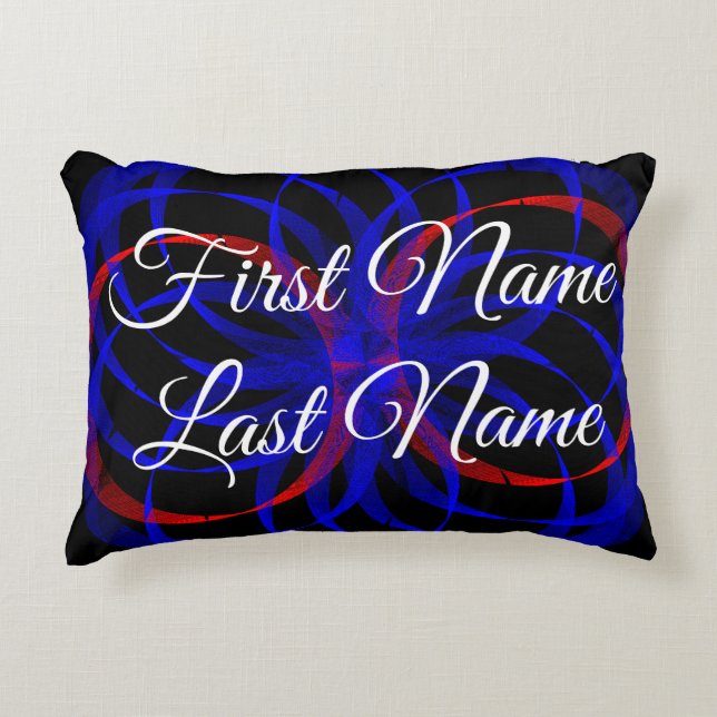 Name Change Double Blue Geometric Accent Pillow Accent Kussen (Voorkant)