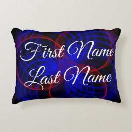 Name Change Triple Blue Accent Geometric Pillow Accent Kussen