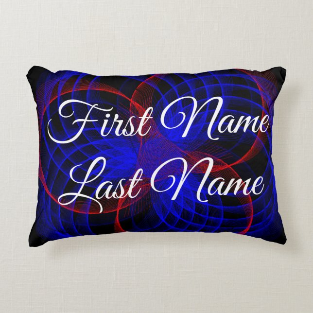 Name Change Triple Blue Accent Geometric Pillow Accent Kussen (Voorkant)