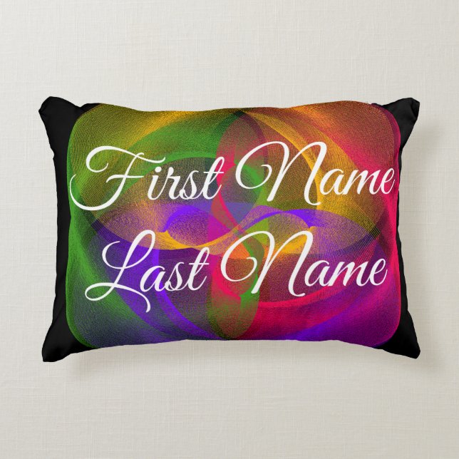Name Change Vibrant Glossy Geometric Accent Pillow Kussen (Voorkant)