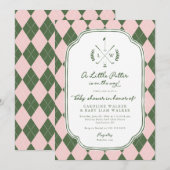 Name Crest Little Putter on Way Golf Baby Shower Kaart (Voorkant / Achterkant)