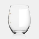 Name & Date Modern Elegant Gold Swirl Wedding Wijnglas Zonder Voet (Links)