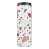 Name, Earth Tones Mosaic Terrazzo Pattern 16oz Thermosbeker (Achterkant)