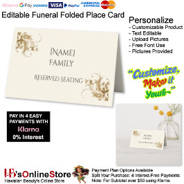 [Name] Family Reserved Seating Memorial Funeral  Plaatskaartje