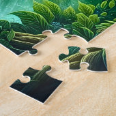 Name, Fantasy Dragon Flying in Green Light Rays Legpuzzel (Zijkant)