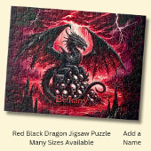 Name, Fantasy Fire Dragon with Skulls  Legpuzzel