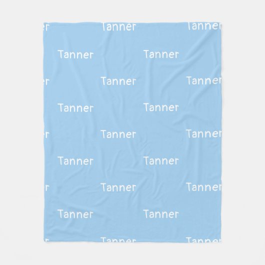 Name Fleece Blanket Blue Custom Baby Boy Gifts (Voorkant)