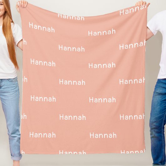 Name Fleece Blanket Blush Custom Baby Girl Gift