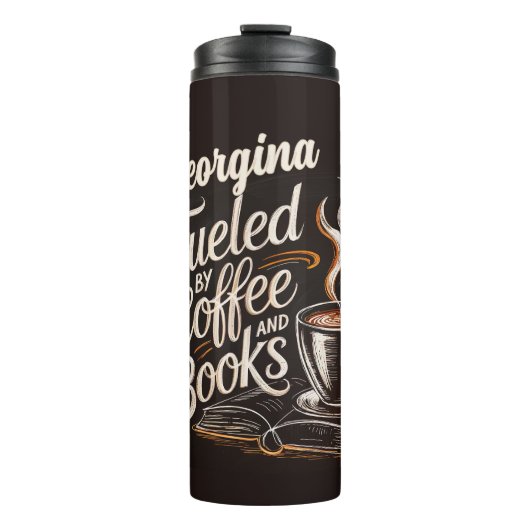 Name Fueled By Coffee & Books Thermosbeker (Voorkant)