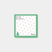 Name, Funny Dear Santa Red Polka Dots Post-it® Notes (Voorkant)