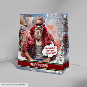 Name Gift Bags Funny Santa Claus Holiday Style Medium Cadeauzakje