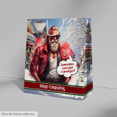 Name Gift Bags Handsome Santa Holiday Keepsake Medium Cadeauzakje