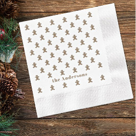 Name, Gingerbread Man Cookies Holiday Paper Servet