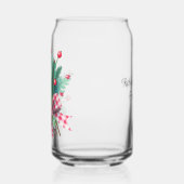 Name, Greenery Red Berries Christmas Bouquet 16oz Blikvorm Glas (Links)