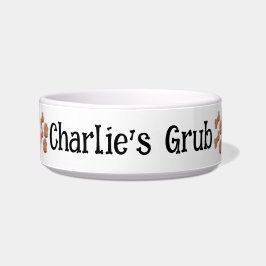 'Name Grub' & Pet Dog Treat, gepersonaliseerd Voerbakje