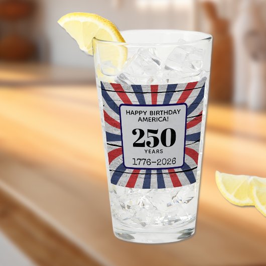 Name || Happy Birthday America Starburst Pint Glas