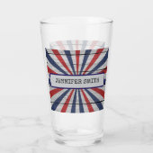Name || Happy Birthday America Starburst Pint Glas (Achterkant)