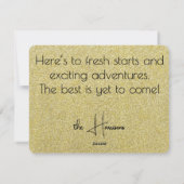 Name || Happy New Year Gradient Rainbow and Gold Feestdagenkaart (Achterkant)