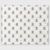 Name, Holiday Gingerbread Man Pattern 29in x 6ft Cadeaupapier (Vlak)
