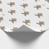 Name, Holiday Gingerbread Man Pattern 29in x 6ft Cadeaupapier (Hoek)