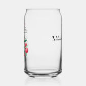 Name, Holiday Watercolor Mistletoe & Berries 16oz Blikvorm Glas (Links)