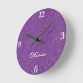Name || Home Office Pretty Purple Denim Print 8-in Ronde Klok (Hoek)