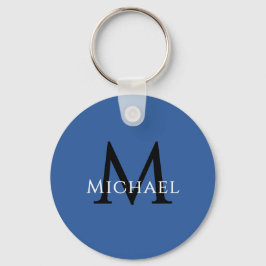 Name Initial Blue Personalized Groomsmen Favor Sleutelhanger