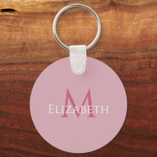 Name Initial Pink Personalized Monogram For Her Sleutelhanger (Voorkant)