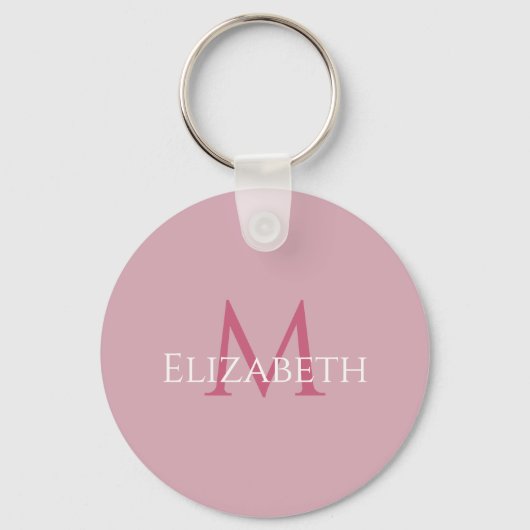 Name Initial Pink Personalized Monogram For Her Sleutelhanger (Achterkant)